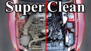 car engine before and after cleaning